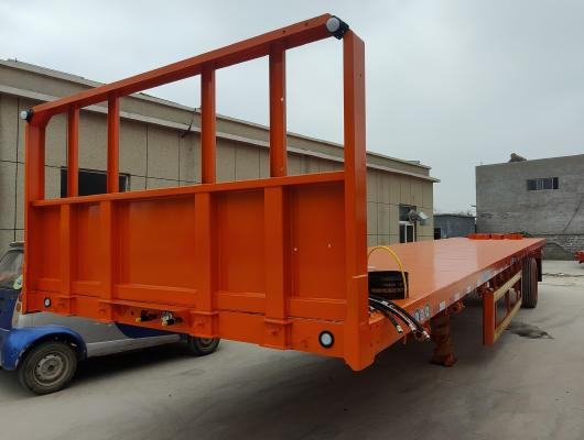Heavy Duty Flatbed 13m  Low-Bed Semi-Trailer For Factory Container Use